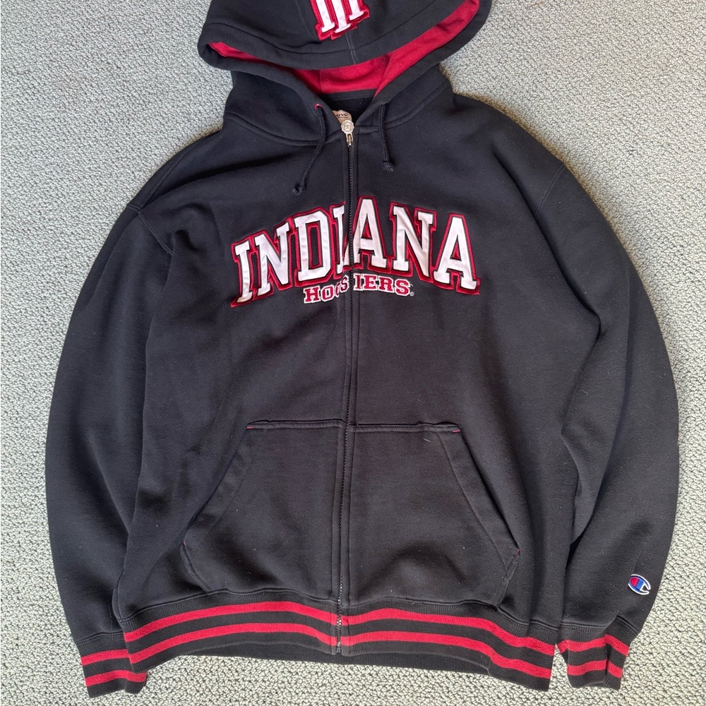 black indiana hoosiers varsity zip up vintage